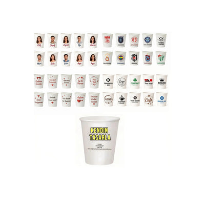 Kişiye Özel Baskılı 180 ml Karton Bardak, Sızdırmazlık Garantili
