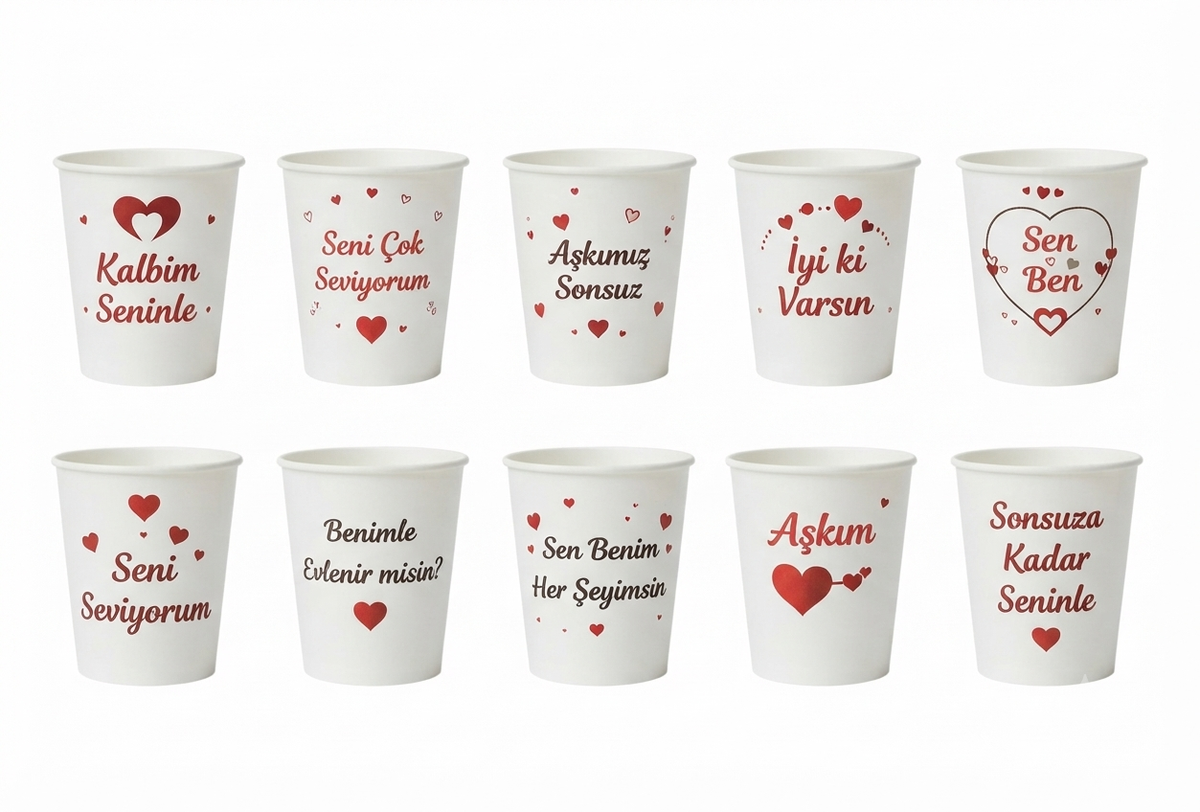 Kişiye Özel Baskılı Karton Bardak 180 ml sızdırmazlık garantili
