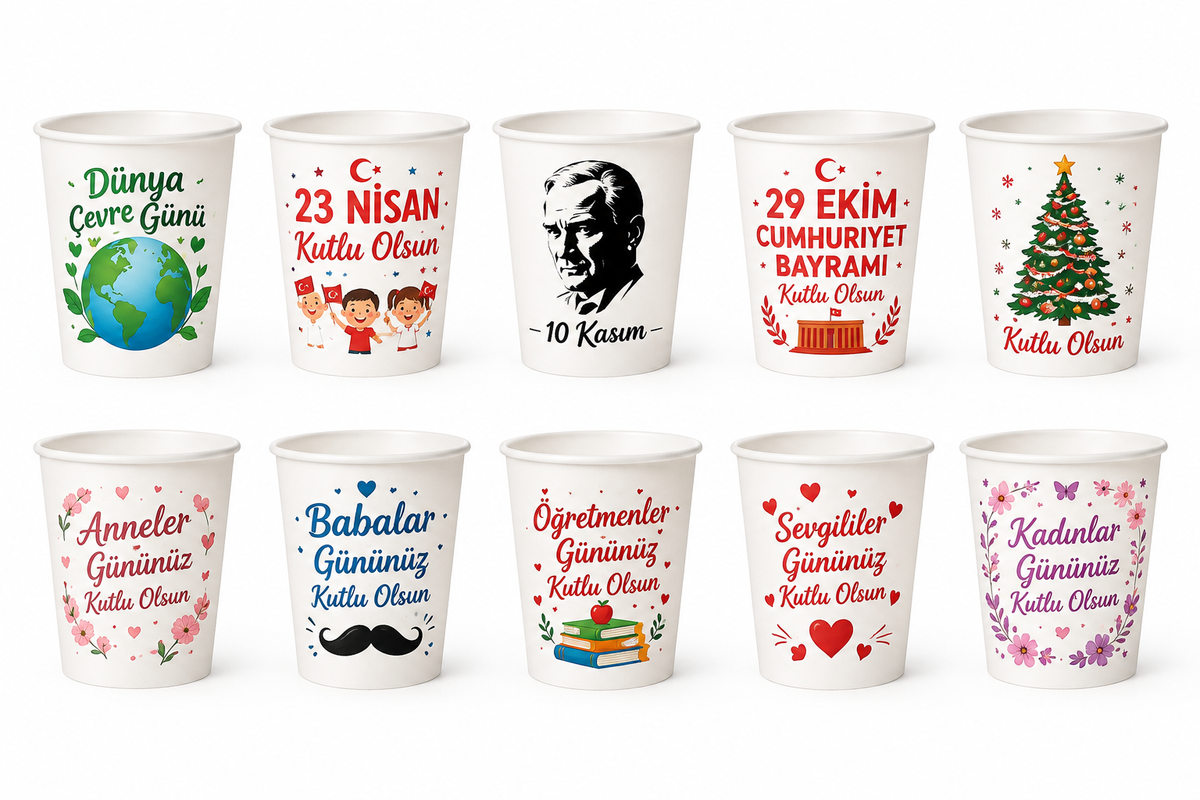 Kişiye Özel Baskılı Karton Bardak 180 ml sızdırmazlık garantili
